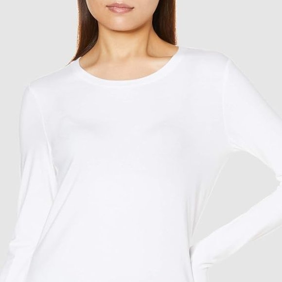 Amazon Essentials Women's White Classic-Fit Long-Sleeve Crewneck T-Shirt Large - Picture 6 of 7